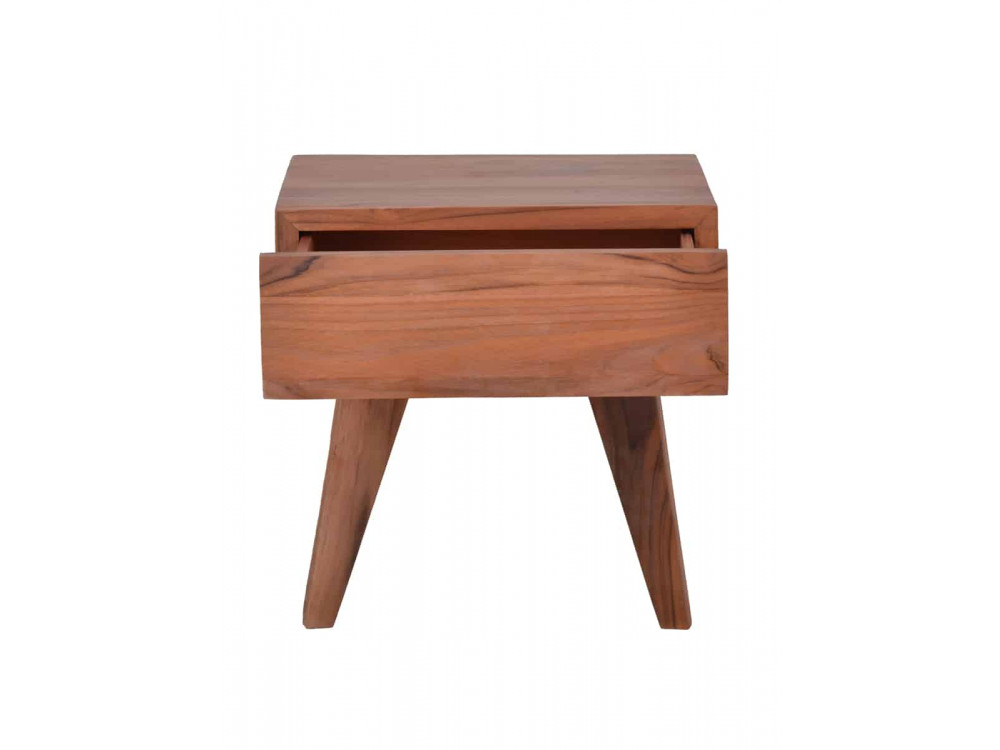 Beistelltisch Tamesi Modern Massivholz Teak Dunkelbraun