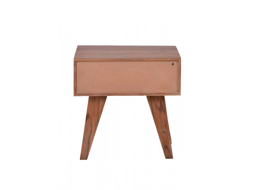 Beistelltisch Tamesi Modern Massivholz Teak Dunkelbraun