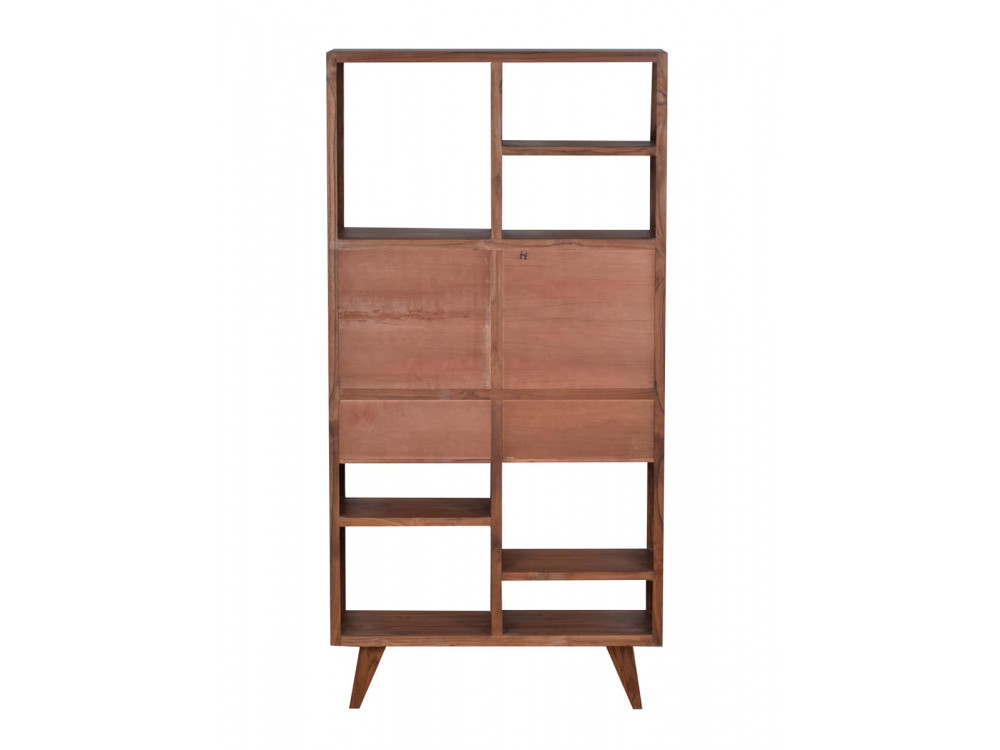 Regal Tamesi Modern Massivholz Teak Dunkelbraun