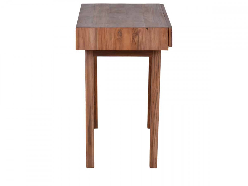 Schreibtisch Tamesi Modern Massivholz Teak Dunkelbraun