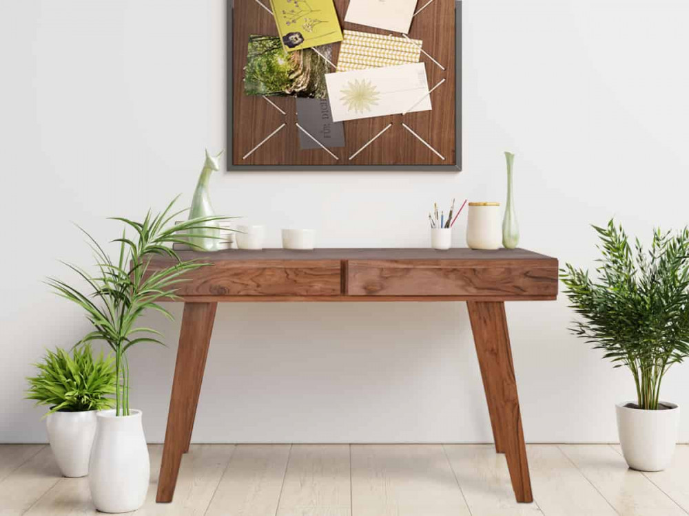 Schreibtisch Tamesi Modern Teak Dunkelbraun