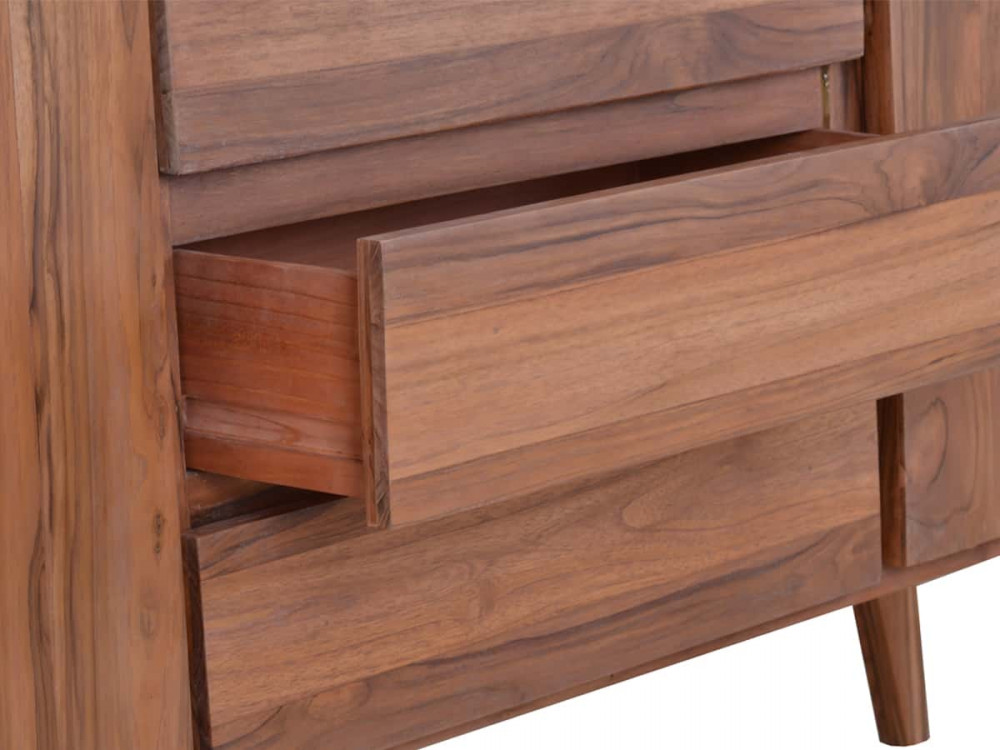 Sideboard Tamesi Modern Massivholz Teak Dunkelbraun