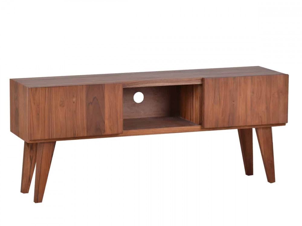 TV-Kommode Tamesi Modern Teak Dunkelbraun