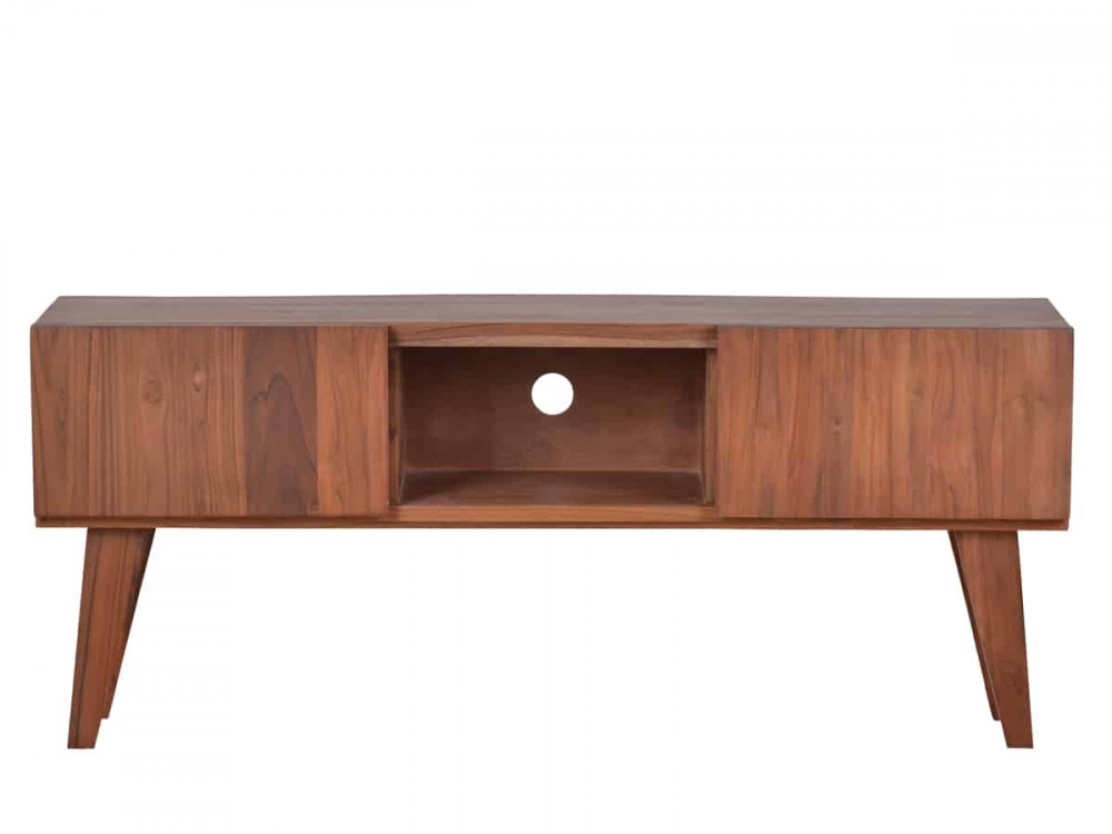TV-Kommode Tamesi Modern Teak Dunkelbraun