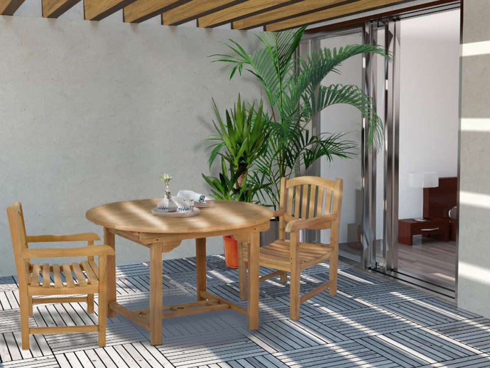 Gartentisch  Gartenmöbel Outdoor Modern Teak Honig