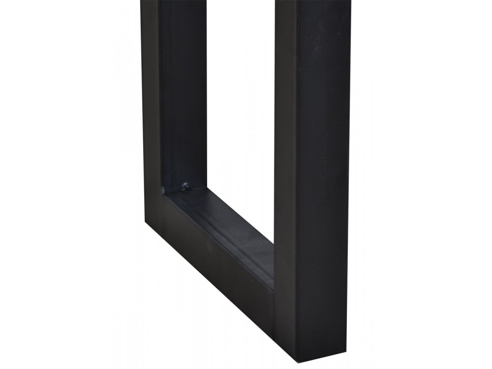 Bank Vanaja Modern Massivholz Metall Teak Dunkelbraun