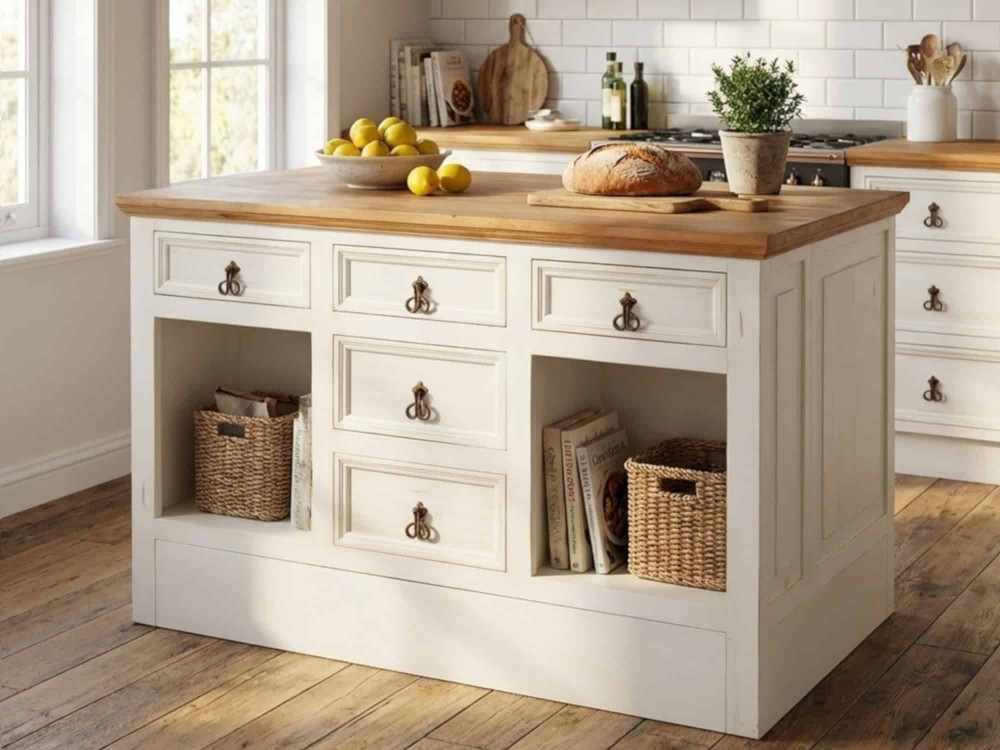 Küchenmodul Mexico Möbel Landhaus Massivholz Pinie Weiß