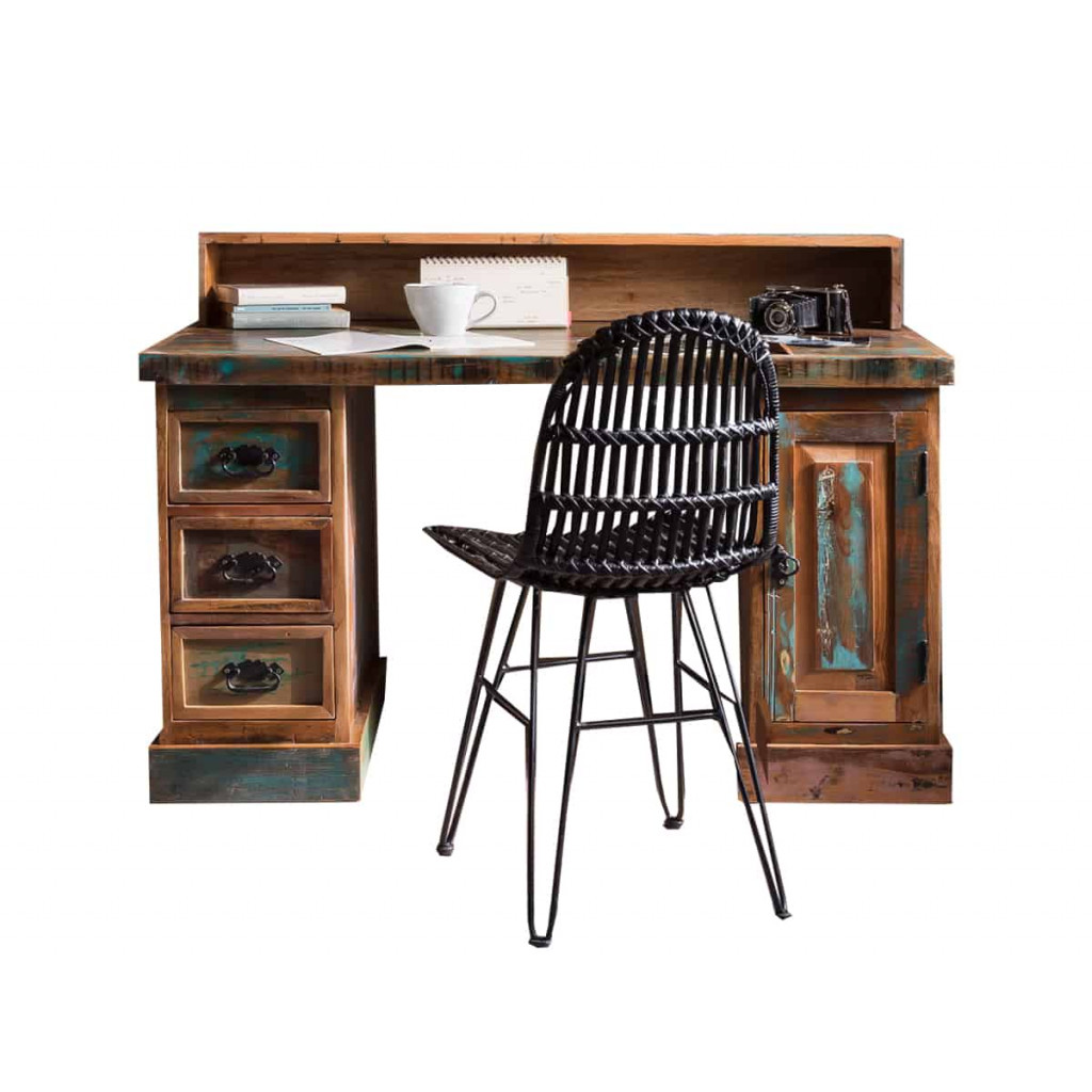 Schreibtisch  Shabby Chic Recycletes Holz Braun