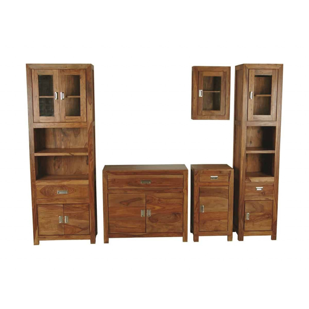 Waschbeckenunterschrank Bhatang Modern Teak Braun