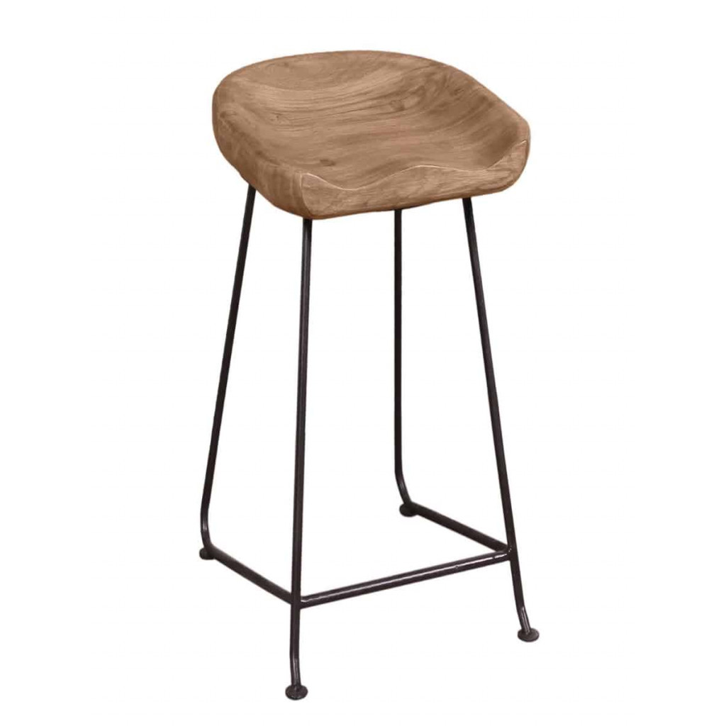 Barhocker  Modern Massivholz Metall Akazie Akazie natur