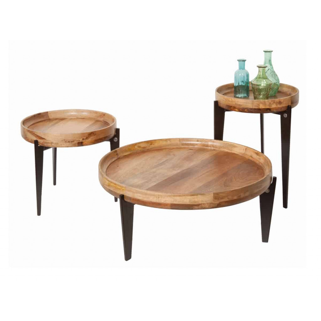 Beistelltisch Tom Tailor Modern Massivholz Metall Mango Braun