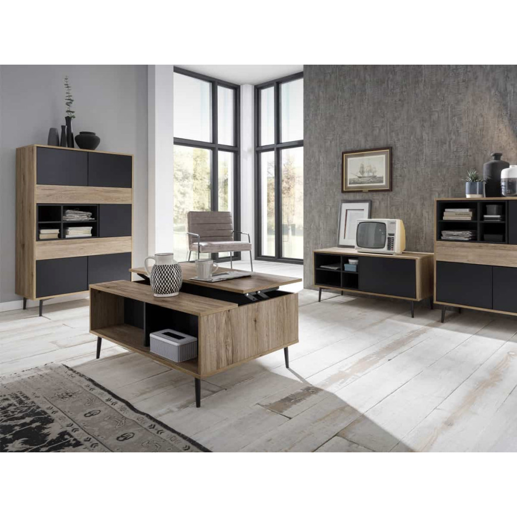 Couchtisch Benton Modern MDF Metall Braun