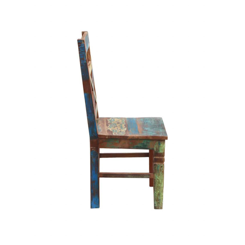 Esszimmerstuhl  Shabby Chic Massivholz Recycletes Holz Braun