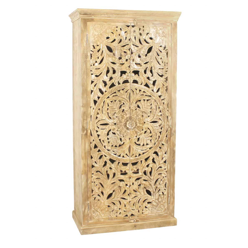 Garderobenschrank Varanasi Modern Massivholz Mango Natur