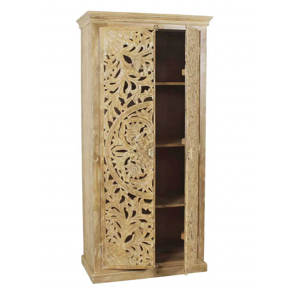 Garderobenschrank Varanasi Modern Massivholz Mango Natur