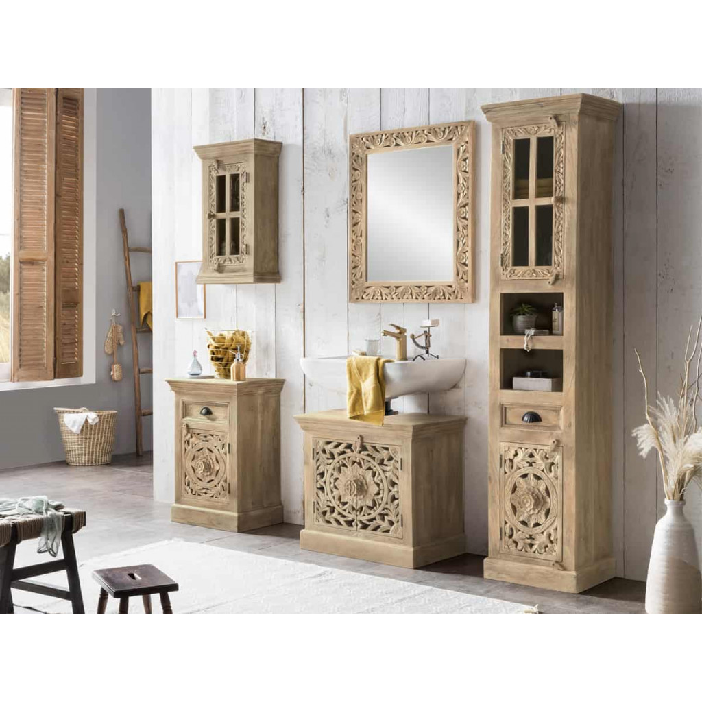 Hängeschrank  Modern Massivholz Mango Natur