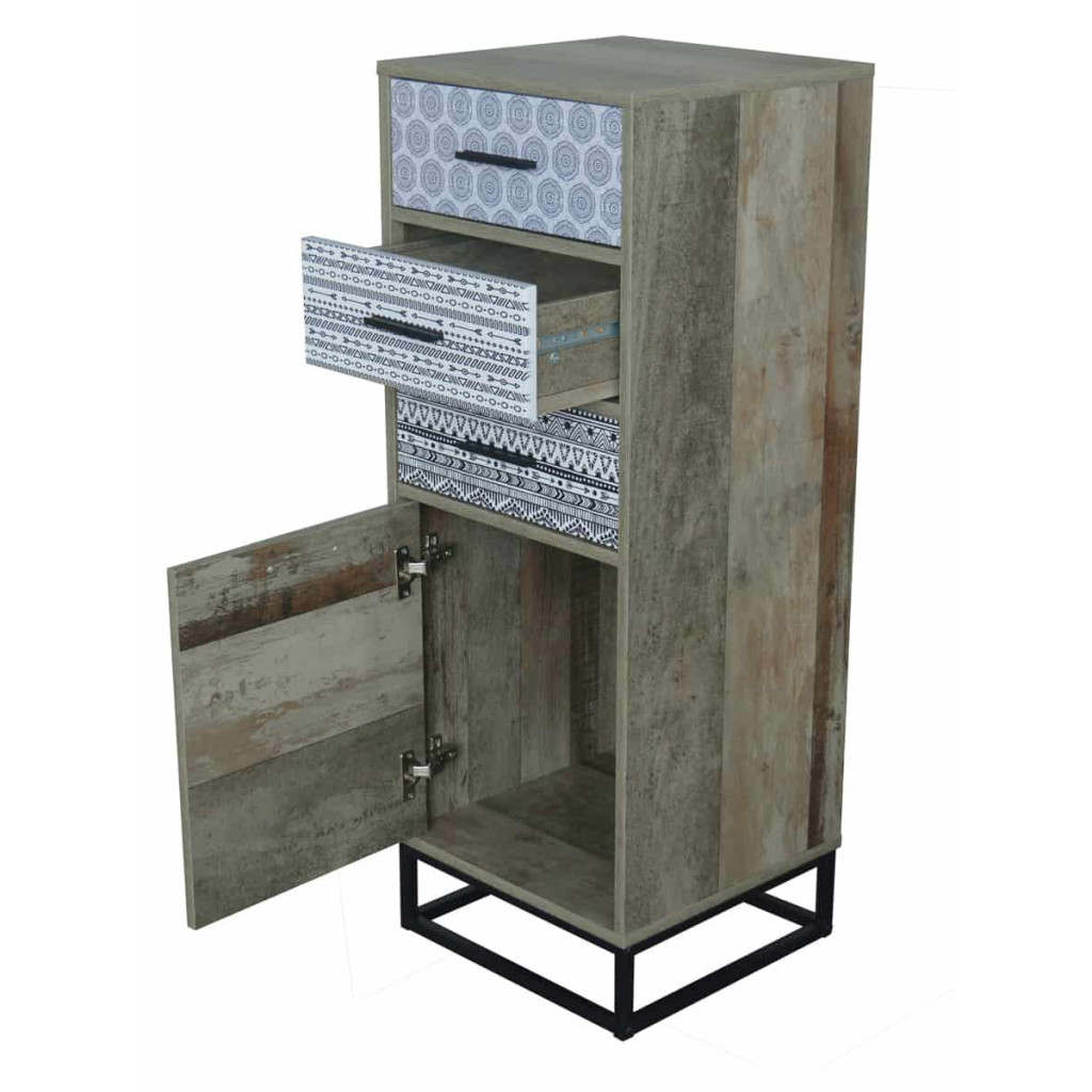 Highboard Benton Modern MDF Metall Braun