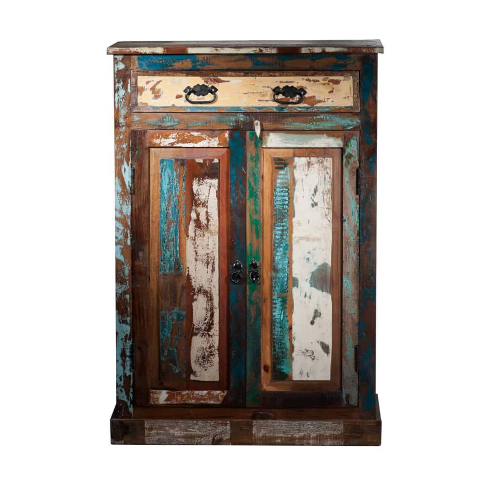 Highboard  Shabby Chic Massivholz Recycletes Holz Braun