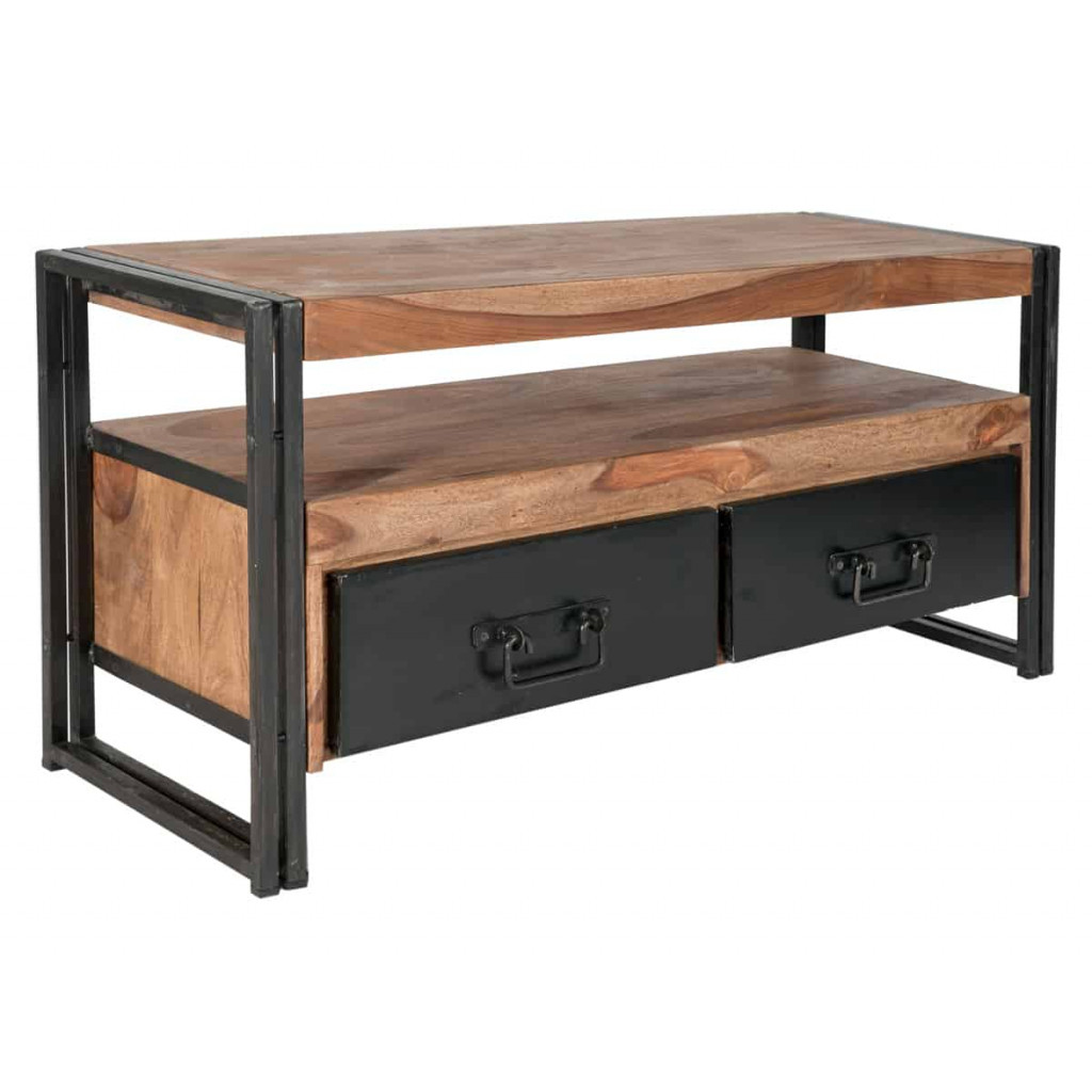 Lowboard Madras Modern Massivholz Metall Akazie Braun