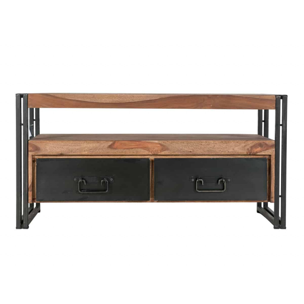 Lowboard Madras Modern Massivholz Metall Akazie Braun