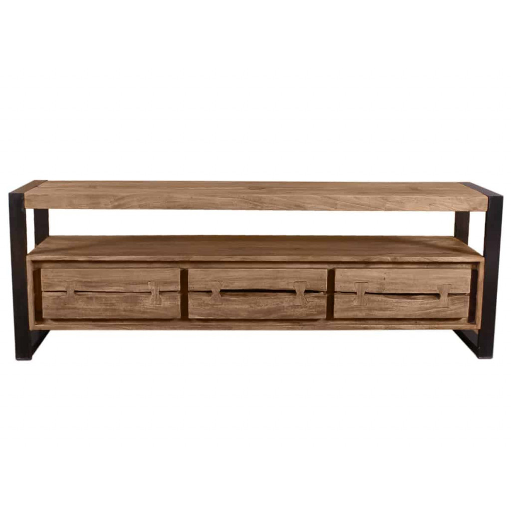 Lowboard  Modern Massivholz Metall Akazie Akazie natur