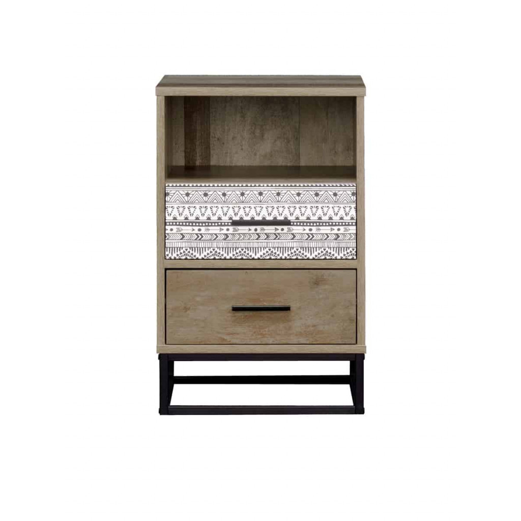 Nachttisch Benton Modern MDF Metall Braun