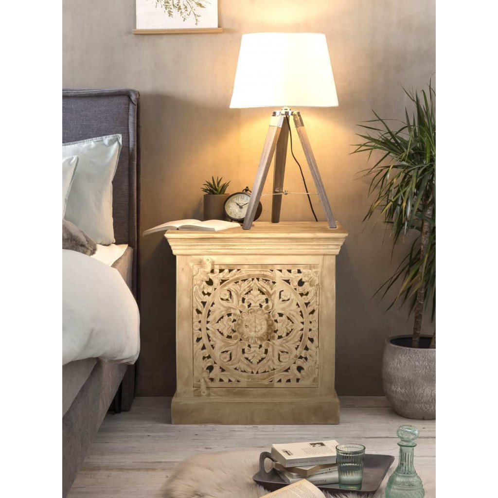 Nachttisch Varanasi Modern Mango Natur