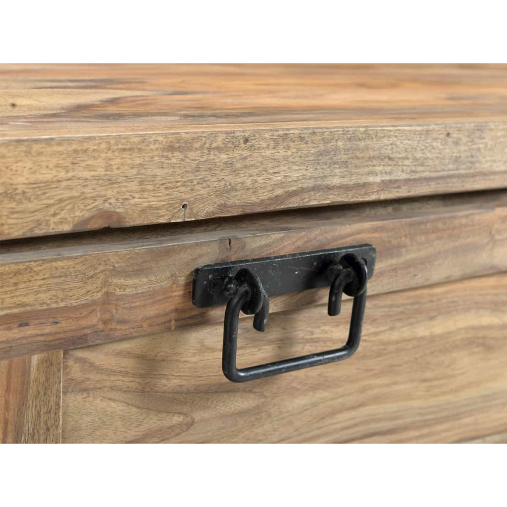 Schuhschrank Madras Modern Massivholz Metall Akazie Braun