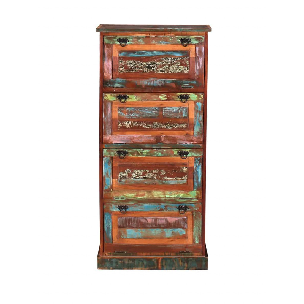 Schuhschrank Seaside Shabby Chic Recycletes Holz Braun