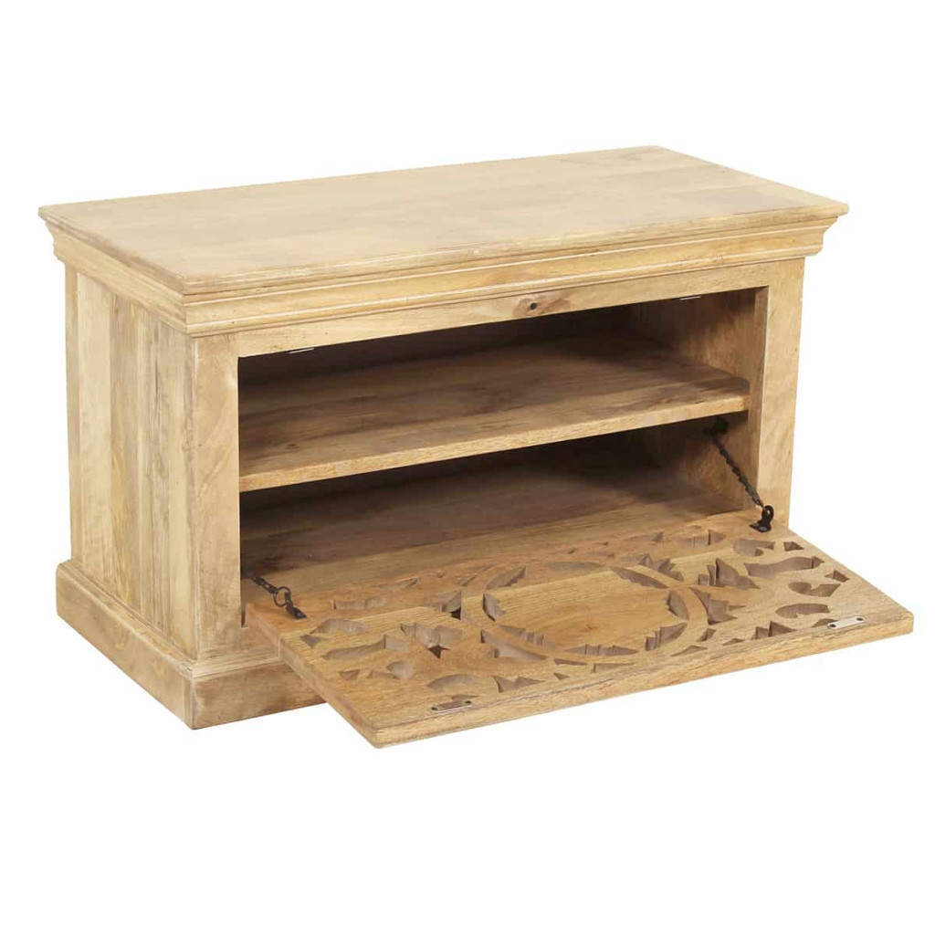 Schuhschrank Varanasi Modern Massivholz Mango Natur