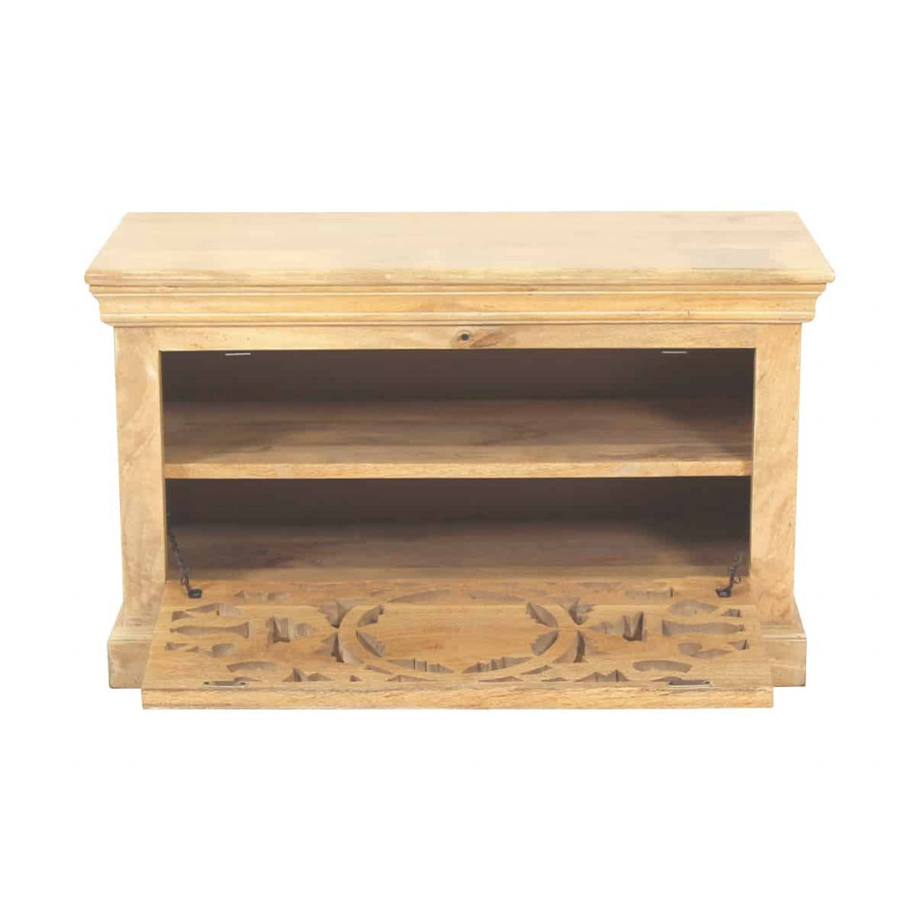 Schuhschrank Varanasi Modern Massivholz Mango Natur