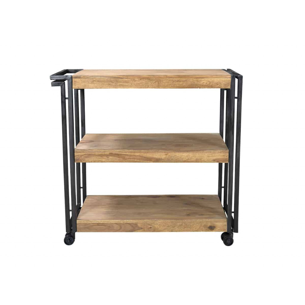 Servierwagen Madras Modern Massivholz Metall Akazie Braun