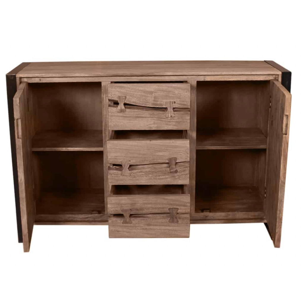 Sideboard  Modern Massivholz Metall Akazie Akazie natur