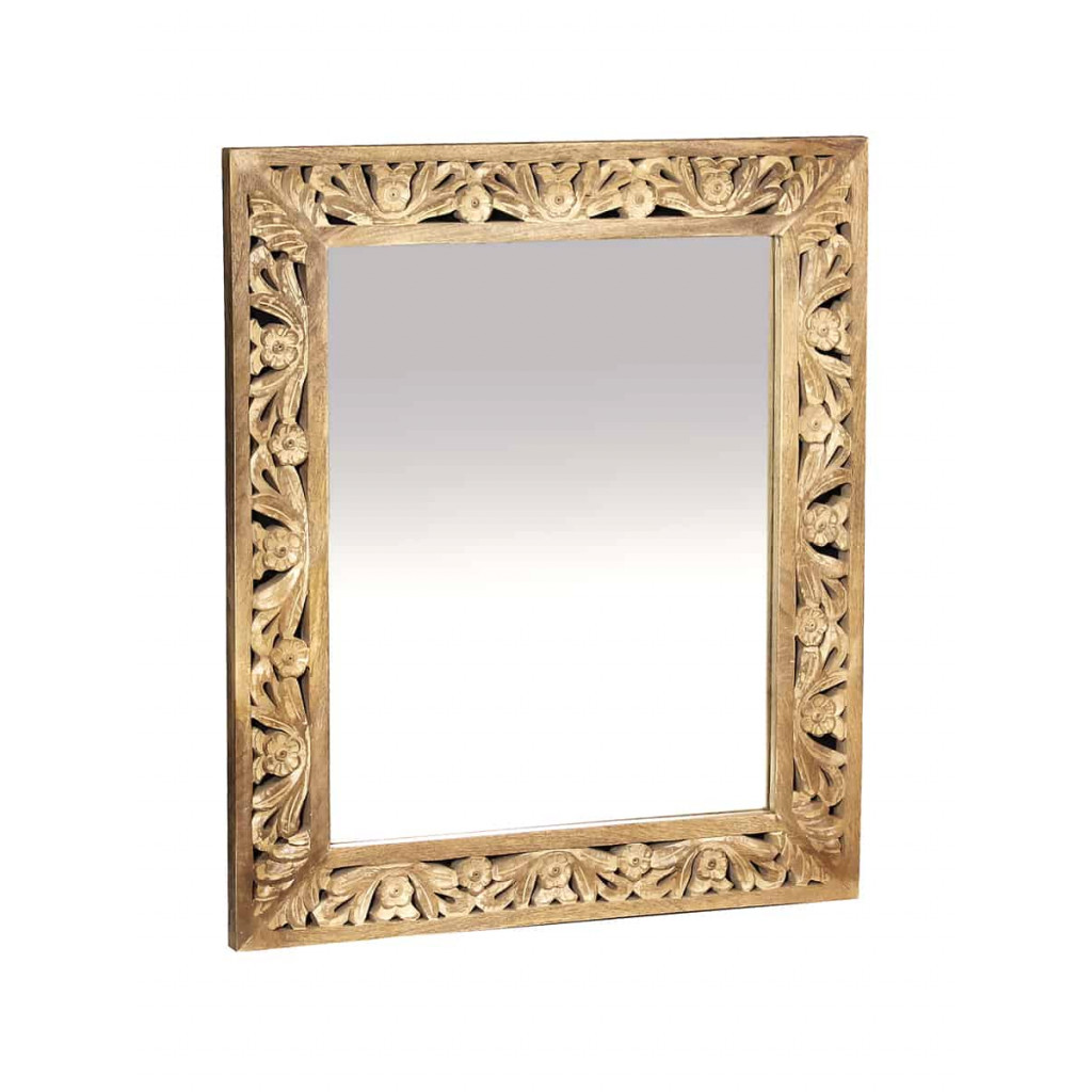 Spiegel Varanasi Modern Massivholz Mango Natur