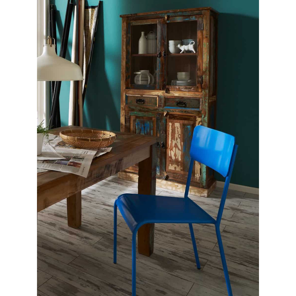 Vitrine  Shabby Chic Massivholz Recycletes Holz Braun