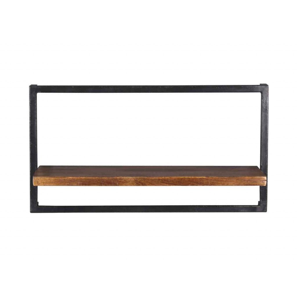 Wandregal Madras Modern Massivholz Metall Akazie Braun