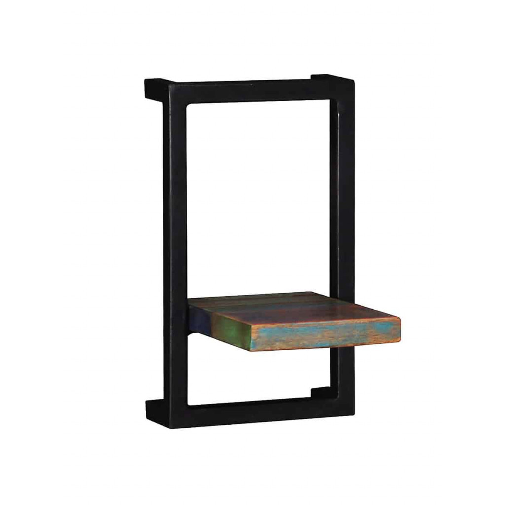 Wandregal  Shabby Chic Massivholz Metall Recycletes Holz Braun