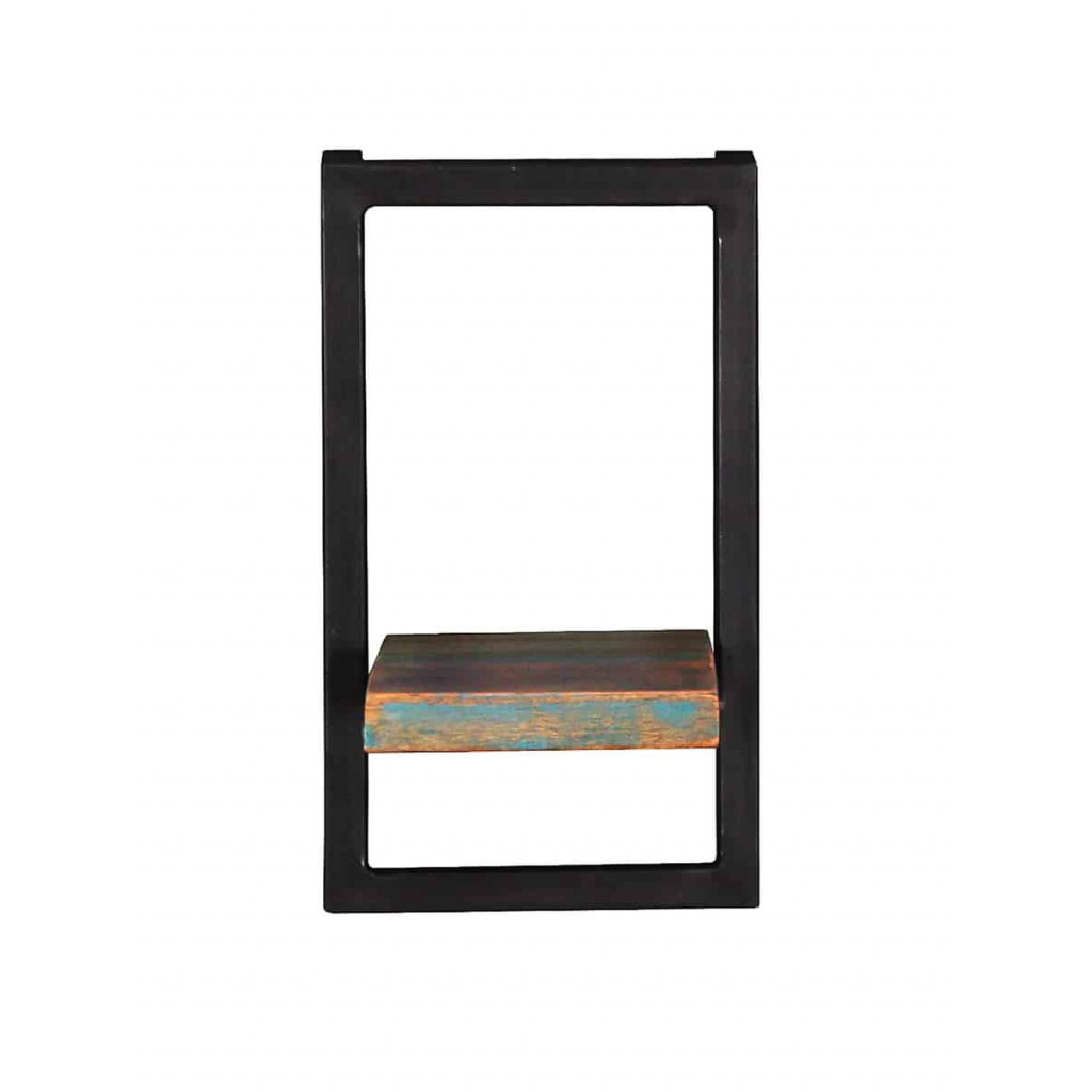 Wandregal  Shabby Chic Massivholz Metall Recycletes Holz Braun