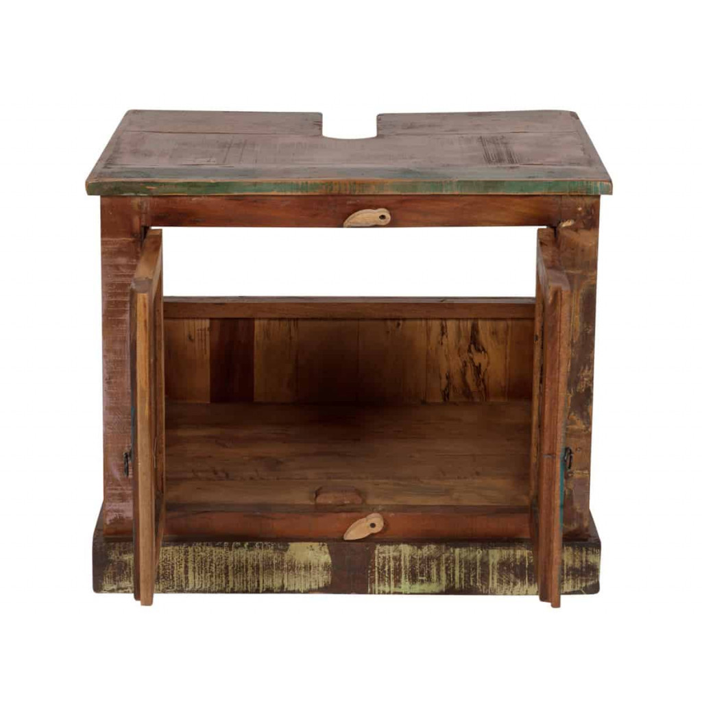 Waschbeckenunterschrank Seaside Shabby Chic Recycletes Holz Braun