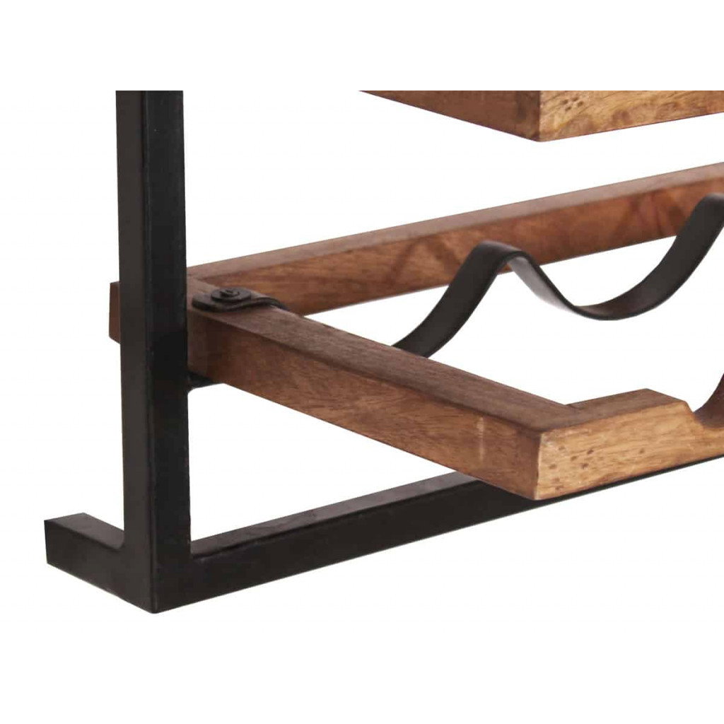 Weinregal Madras Modern Massivholz Metall Mango Braun