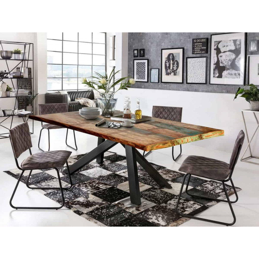 Esstisch Vanaja Modern Recycletes Holz Bunt
