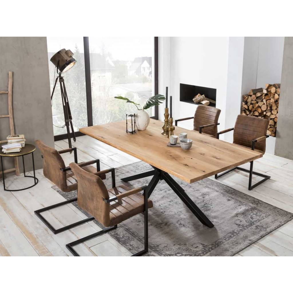 Esstisch Vanaja Modern Wildeiche Hellbraun