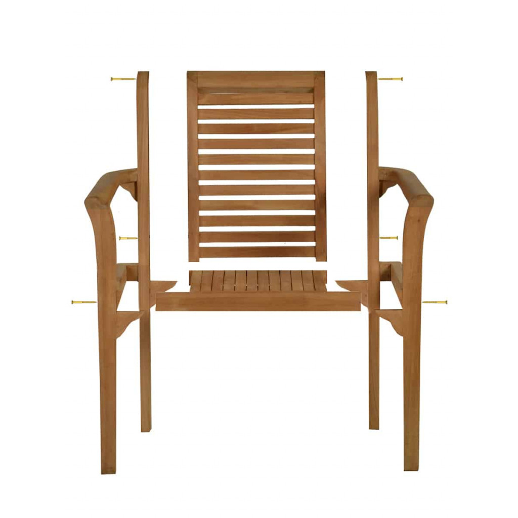 Gartenstuhl  Gartenmöbel Outdoor Modern Teak Honig