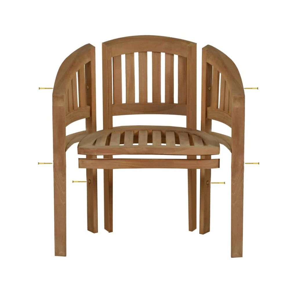 Gartenstuhl  Gartenmöbel Outdoor Modern Teak Honig