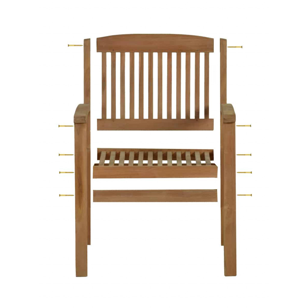 Gartenstuhl  Gartenmöbel Outdoor Modern Teak Honig