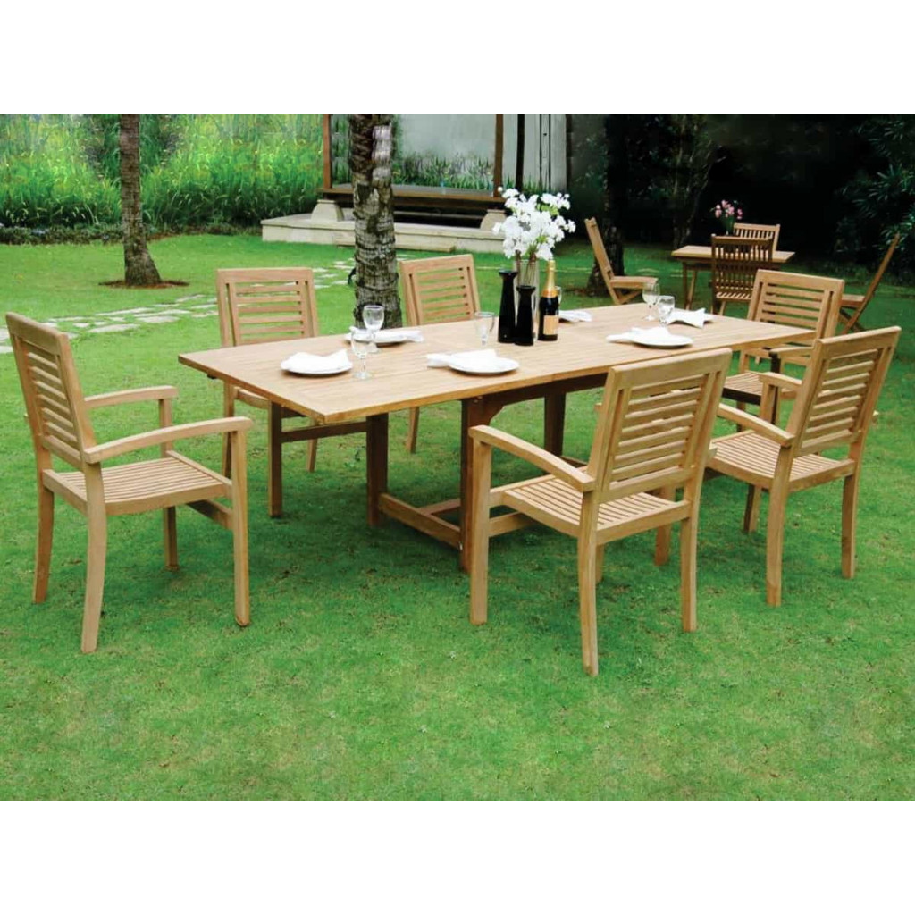 Gartentisch  Gartenmöbel Outdoor Modern Teak Honig
