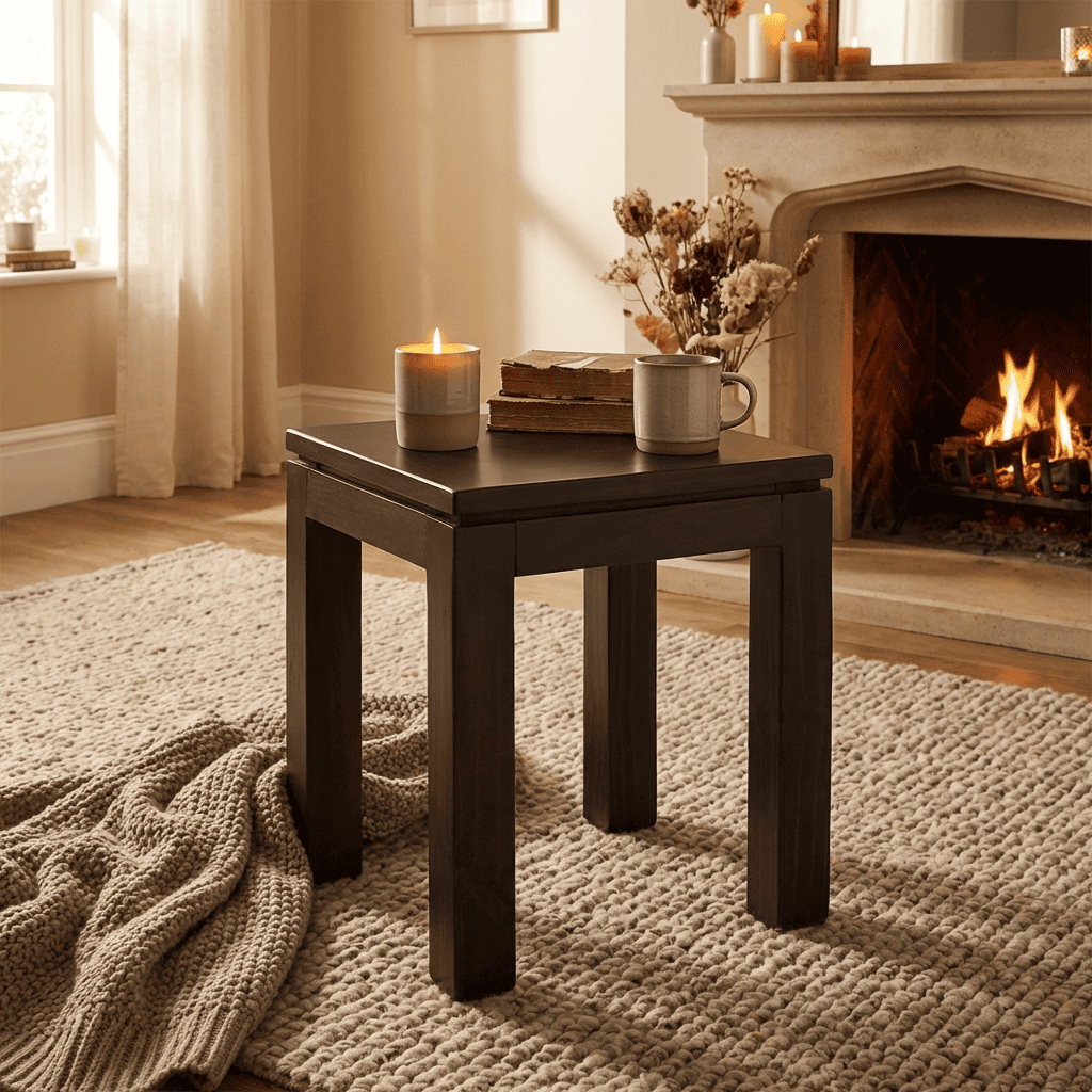 Sitzhocker Ashoka Kolonialstil Akazie Walnuss