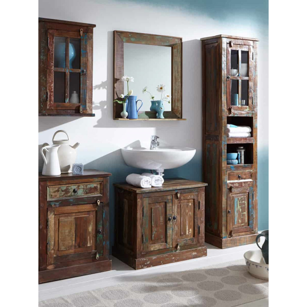 Spiegel  Shabby Chic Massivholz Recycletes Holz Braun