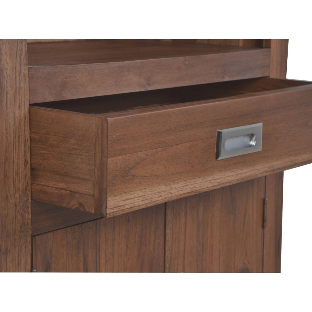 Hochschrank Bhatang Modern Massivholz Teak Braun