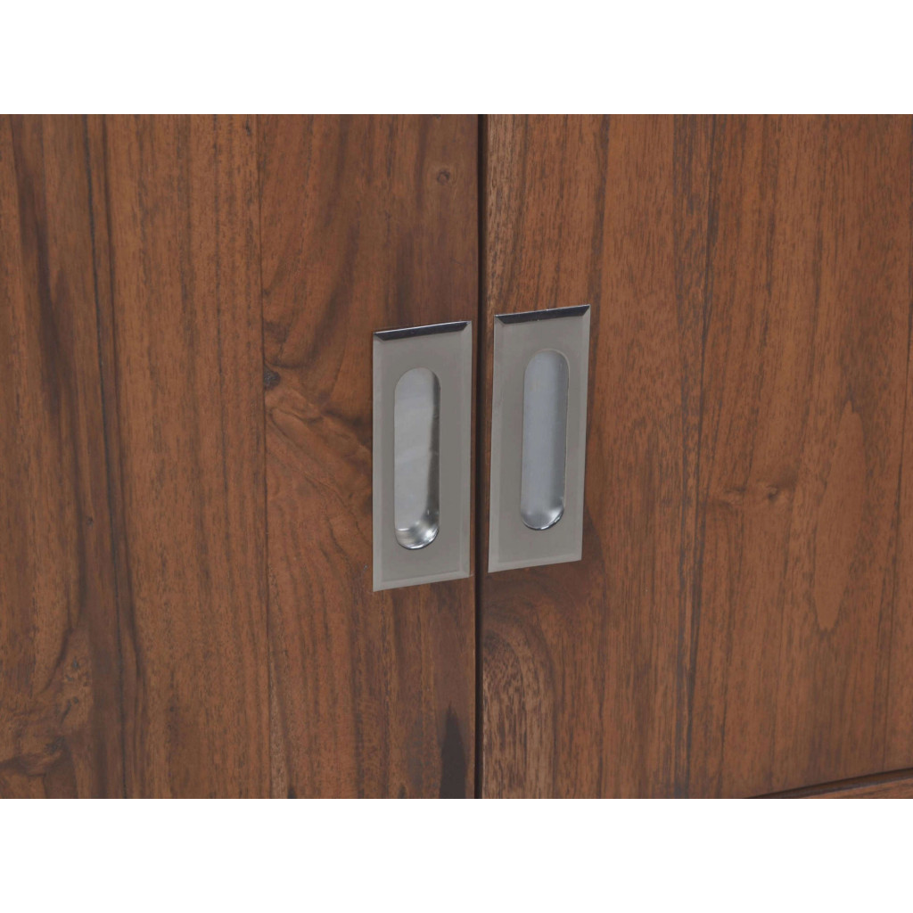 Hochschrank Bhatang Modern Massivholz Teak Braun